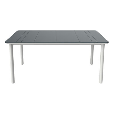 Resol Kunststof Tuintafel Noa 160x90 cm, kleur: wit/donkergrijs