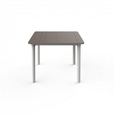 Resol Kunststof Tuintafel Noa 90x90 cm, kleur: wit/taupe