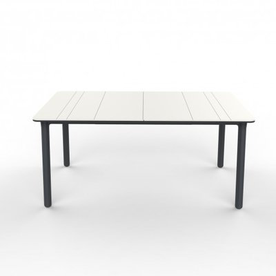 Resol Kunststof Tuintafel Noa 160x90 cm, kleur: wit/donkergrijs