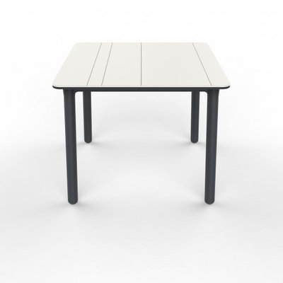 Resol Kunststof Tuintafel Noa 90x90 cm, kleur: wit/donkergrijs