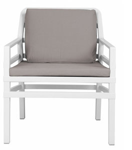 Aria vol kunststof loungestoel van nardi in de kleur: antraciet ideale loungestoel voor uw horeca terras in de kleur: wit kusse